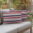 thumbnail image 3 of Outdoor Pillow Covers 20x12 Set of 2, Red Navy Blue Striped Waterproof Patio Throw Pillow Covers for Couch Sofa Chair, Farmhouse Stripes Modern Abstract Art Decorative Pillowcases for Throw Pillows, 3 of 9