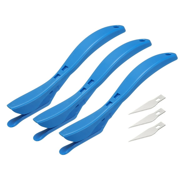 Uxcell 3Pack Wrapping Paper Cutter, Safety Sliding Gift Wrap Cutter Tool for Wrapping Paper Vinyl Window Christmas Presents Craft Making, Blue