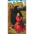 thumbnail image 2 of Petrus Christus 12x18 Gold Ornate Wood Frame and Double Matted Museum Art Print Titled - Altar Panel with a Portrait of a Donor in Scarlet Under the Protection of St Anthony (1448 - 1451), 2 of 4