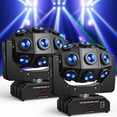 thumbnail image 1 of U'King ZQ02097 Moving Head Stage Light Black Sound Activated DMX512 RGBW 18 LED 2 Pcs, 1 of 6