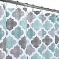 thumbnail image 2 of CAROMIO 72" x 72" Shower Curtain Geometric Quatrefoil Patterned Modern Poly-Cotton Farmhouse Blackout Fabric Shower Curtain, Aqua/Gray, 2 of 7