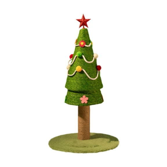 yotijay Christmas Tree Scratch Post Indoor Cats Scratch Post Natural Sisal Grinding Paws