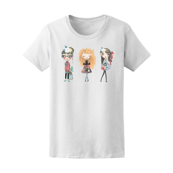 Cute Fashion Girls Sketch Tee Women's -Image by Shutterstock
