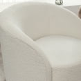 thumbnail image 6 of 34" W Mid Century Modern Swivel Barrel Chair, Round Upholstered Boucle Swivel Accent Chairs, No Assembly Sofa Chair for Living Room Bedroom Reading Apartment Lounge Nursery(Cream), 6 of 14