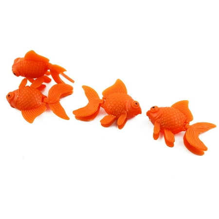 Aquarium Plastic Simulated Floating Tropical Fish Ornaments Orange 4pcs