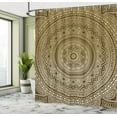 thumbnail image 4 of Ambesonne Mandala Shower Curtain, Abstract Floral Folk Design, 69"Wx70"L, Sand Brown, 4 of 4