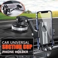 thumbnail image 3 of Car Phone Holder Mount, Universal Dashboard/Windshield/Window Phone Holder One-Button Strong Suction Cell Phone Car Mount (Black), 3 of 6