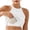 White, variant on Halter Neck Padded Ribbed Cami Top Women High Neck Cropped Waist Shaping Lounge Top Yellow Free Size