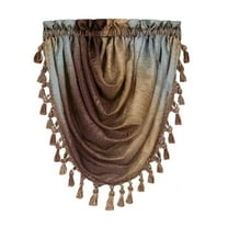 Woven Trends Valances for Windows, Ombre Curtains Modern Semi-Sheer Valance, Luxurious Window Treatment for Livingroom, Bedroom and Kitchen, 46" x 42" Single Waterfall Valance, Purple Brown