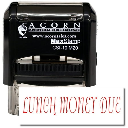 Self-Inking Lunch Money Due Stamp