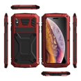 thumbnail image 4 of Dteck Case For Apple iPhone XS Max (6.5 inch),Shockproof Armor Rubber Rugged Kickstand Metal Case Hybrid Built-in Tempered Glass Screen Protective Full Cover ,Red, 4 of 8