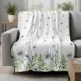 thumbnail image 2 of Farmhouse Botancial Blanket Soft Cozy Warm Throw Blanket for Couch, Plush Fuzzy Flannel Fleece Blankets for Sofa, Pastoral Daisy Leaves Watercolor Bed Blankets Lightweight Gifts for Women, 50"x60", 2 of 9