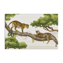 Stupell Industries Leopards Prowling on Branch Animals & Insects Painting Gallery Wrapped Canvas Art Print Wall Art, 36 x 24