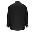 thumbnail image 6 of UVEASISHA Cotton Linen Polos Shirt for Men Long Sleeve Breathable Comfy Beach Poloss Solid Casual Golf Shirts Black S, 6 of 7