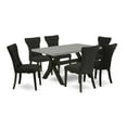 thumbnail image 6 of East West Furniture X-Style 7-piece Wood Kitchen Table & Chair Set in Dark Gray, 6 of 10