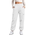 thumbnail image 5 of Zormilly Cargo Sweatpants for Women Fall Winter Elastic High Waisted Joggers with Pockets Hiking Sports Loose Sweatpants, S-3XL, 5 of 8