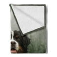 thumbnail image 2 of Pet Lover Soft Flannel Fleece Throw Blanket, Real Life Image of a Bernese Mountain Dog Sitting Purebred Animal in Forest, Cozy Plush for Indoor and Outdoor Use, 60" x 80", Multicolor, by Ambesonne, 2 of 5