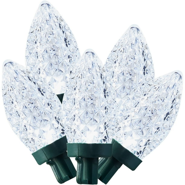 Holiday Time 59.5 ft. 100 Super Bright LED C9 Lights Cool White Indoor