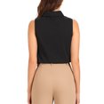 thumbnail image 3 of INSPIRAR CHIC Sin Mangas Camisa de Negocios con Cuello para Mujeres, Body de Botones Talla XL Negro, 3 of 6