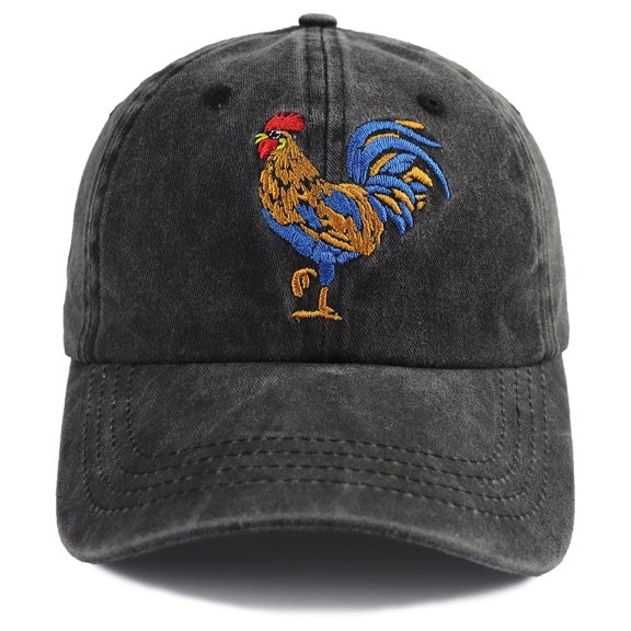 Funny The Farm Animals Rooster Hats, Adjustable Cotton Embroidered Chicken Dad Baseball Caps