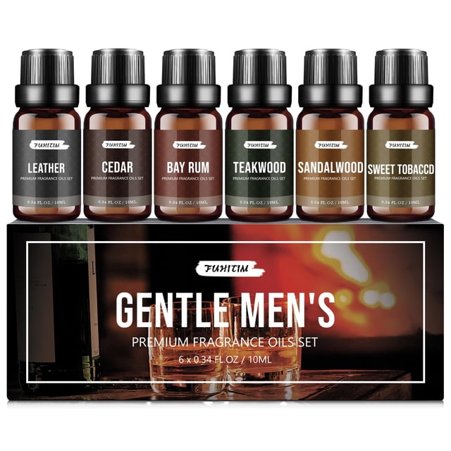 Set de aceites aromáticos FUHITIM Gentlemen's Leather, Tabaco, 60 ml