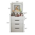 thumbnail image 6 of Small Vanity Desk, 3-in-1 Vanity Desk with Flip Top Mirror, Makeup Vanity Table with Cushioned Stool for Small Space, Compact Dressing Table, Vanity Set for Bedroom (White), 6 of 6