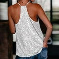 thumbnail image 5 of QHFBli Women's Sequin Tops Sleeveless Sparkle Sequin Tank Top Shimmer Vest Glitter Camisole, 5 of 7