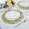 thumbnail image 6 of Watercolor Flowers Round Placemats Washable Placemats Non-Slip Heat-Resistant Table Place Mats for Dining Kitchen Holiday Party Table Decoration 15.4"-4PCS Table Mat, 6 of 7