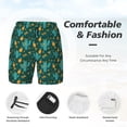 thumbnail image 2 of Kdxio Pineapple And Cactus Print Men's Swim Trunks with Compression Liner 7 Inch Inseam Quick Dry Swim Shorts, 2 of 5