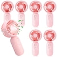 thumbnail image 1 of Mini ventilador portátil Rossesay recargable, paquete de 6 unidades, color rosa, 1 of 7