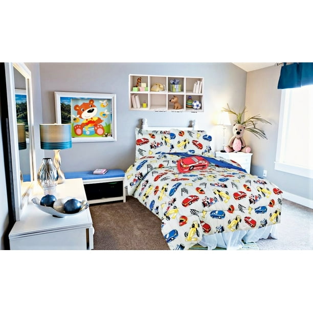 6pc Comforter Kids Toddler Girl Boy, Nascar Bedding Twin Size
