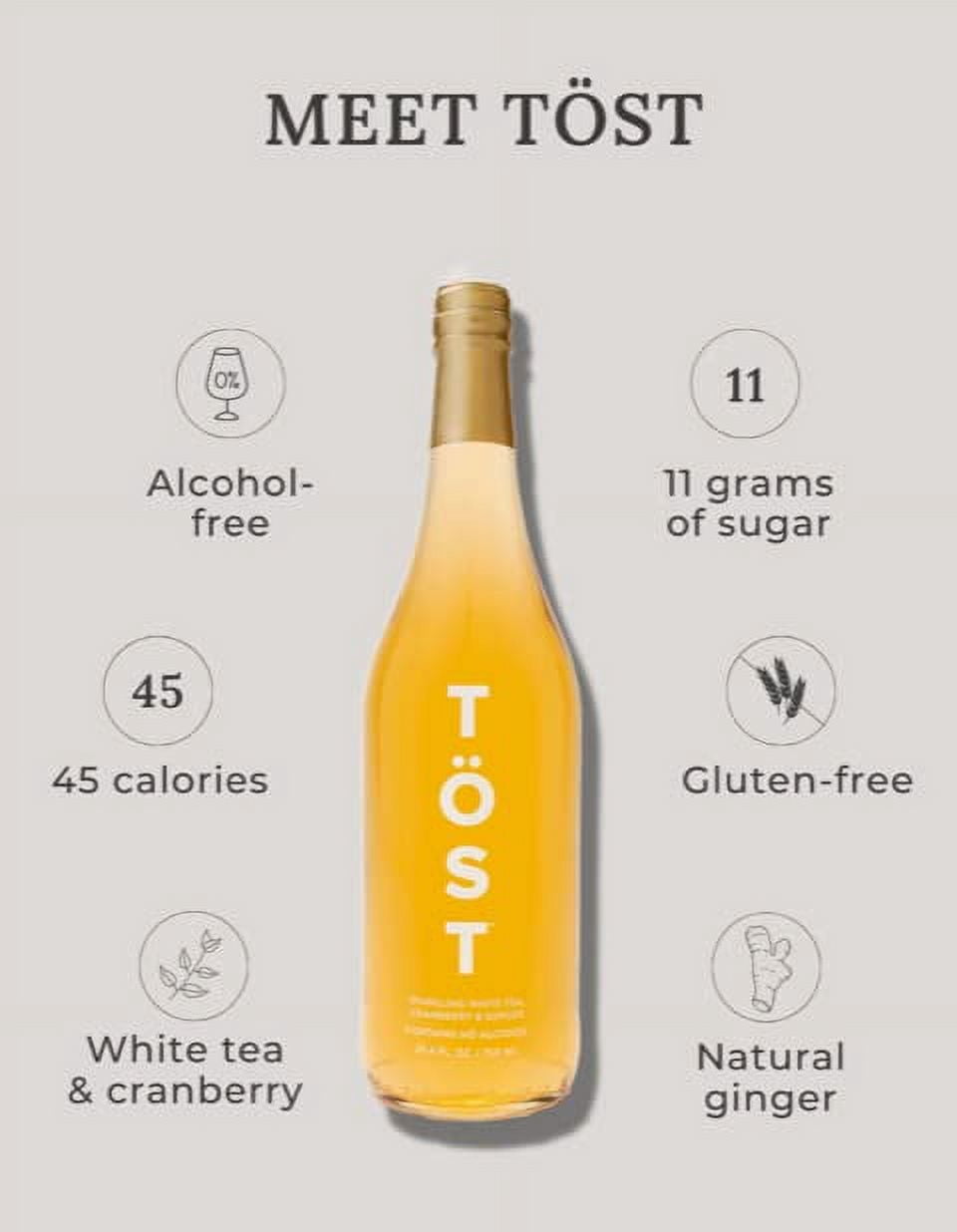 TOST All-Natural Alcohol Free Sparkling Beverage, 25.4 Fl Oz (Pack of 3)