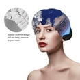 thumbnail image 4 of Balery Astronaut In Outer Space Shower Caps, Double Layer Waterproof Shower Cap, Double Layers Reusable Shower Cap With Soft Comfortable For Long Thick Hair Soft Bath Shower Hair Caps, 4 of 9