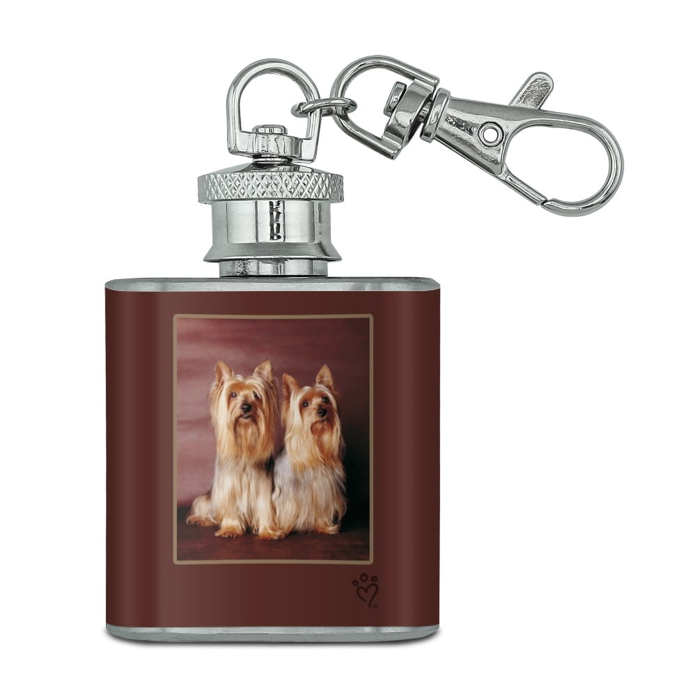 Yorkie Key Yorkie Yorkshire Terrier Buddies Stainless Steel 1oz Mini Flask Key ...