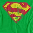 thumbnail image 2 of Superman Classic Logo Distressed Women's T Shirt, Kelly Green, Medium, 2 of 6