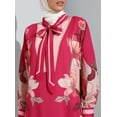 thumbnail image 5 of Floral Patterned Modest Dress With Binding Detail Cherry Beige, 5 of 5