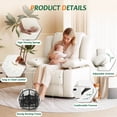 thumbnail image 3 of LAZZO Recliner Chair with Adjustable Armrest and Headrest, Upholstered Swivel Rocking Chair for Nursery & Living Room, Beige, 3 of 10