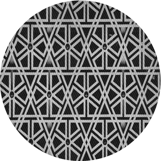 Ahgly Company Machine Washable Indoor Round Transitional Gray Cloud Gray Area Rugs, 3' Round