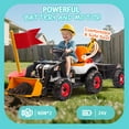 thumbnail image 6 of 24V Kids Ride on Excavator Digger Toy Cars, Ride on Construction Toy w/4-in-1 Construction Attachments (Excavator, Dump Truck & Bulldozer), Electric Tractor Car w/Remote Control, Swivel Seat, Orange, 6 of 7
