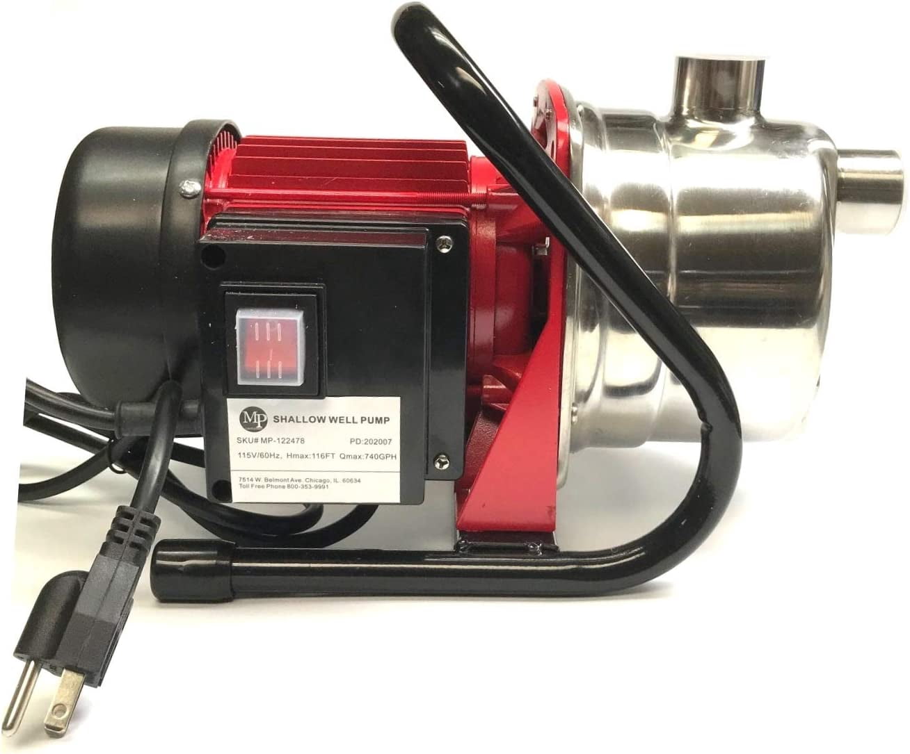 MP Maresh Products® 740 GPH, 11.5 Amps, 110 Volts Stainless Steel Electric Water Transfer Pump, 740 GPM