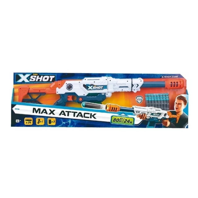 ZURU X Shot: Excel - Max Attack Pistola de Dardos de Hule Espuma con 24 Dardos ZURU No aplica