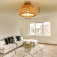 thumbnail image 2 of 60W Semi Flush Mount Lamp, E26 Lamp Holder, Vintage Bamboo Wicker Rattan Lantern Ceiling Light Fixture for Hallway, Farmhouse 110V, 2 of 13