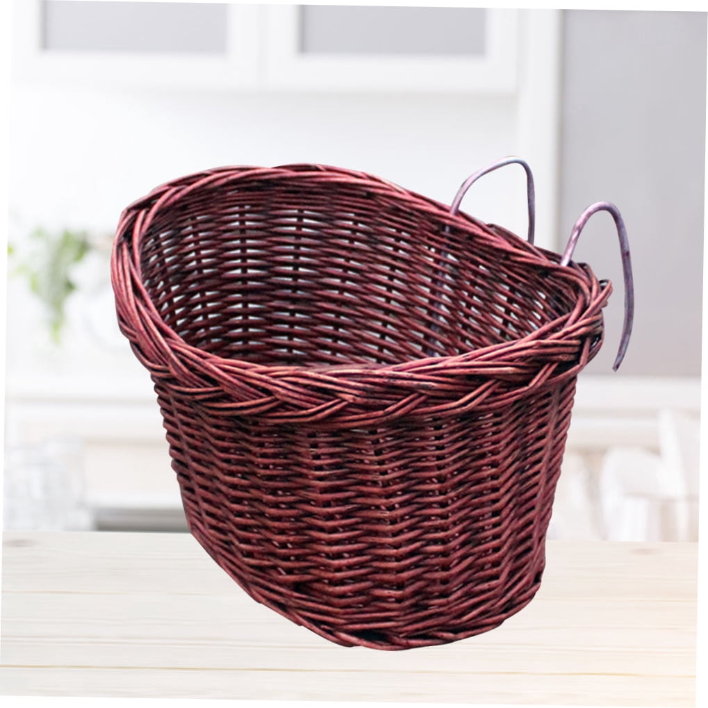 TABLZONE Willow Rattan Front Bike Basket with Handlebar Mount, Brown, Spacious Storage for Easy Carrying and Daily Use