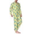 thumbnail image 2 of Naloa Blue Rabbit Men’s Pajamas Set - Long Sleeve Button Down Sleep Shirt and Pajama Bottoms Sleepwear Set-Medium, 2 of 7