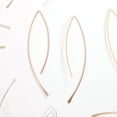 thumbnail image 3 of Humble Chic Upside Down Hoop Earrings - Needle Drop Dangle Threader Hoops, 18K Rose Gold Plated, 3 of 6