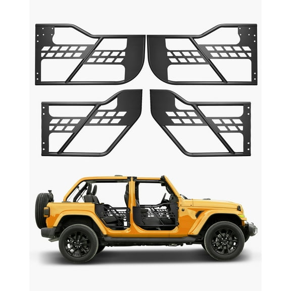 VEVOR Jeep Tube Doors, 4-Door, Hunting Style Jeep Tubular Door with Heavy-Duty Hinges & OE Latch, Jeep Doors with Rubber Pads, Fit for 2018-2024 Jeep Wrangler JL & 2020-2024 Jeep Gladiator JT