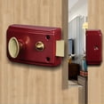 thumbnail image 3 of pitrice Night Deadbolt Rim Lock Household Locks Front House Padlocks Gate Anti-Theft Heavy-Duty Single Mortise Open With Key Type 1 Red,Type 1 90x60mm, 3 of 6