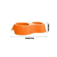 thumbnail image 2 of Orange Orange Macaron Pet Double Bowl Plastic Food Water Feeder Dish Non Slip For Dog Cat Small Oval Design, 2 of 7