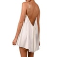 thumbnail image 4 of ITFABS Women’s Solid Color Hollow V-neck Chain Suspender A-line Short Dress, 4 of 9