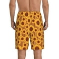 thumbnail image 4 of Lsque Brown Wood Grain Sunflower A Mens Sleep Pajama Shorts,Short Pajama Pants, Cotton Ultra-Soft Knit-XX-Large, 4 of 9